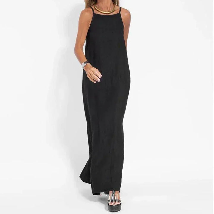 Stylish sleeveless maxi dress for women, versatile as a summer dress or beach cover-up.