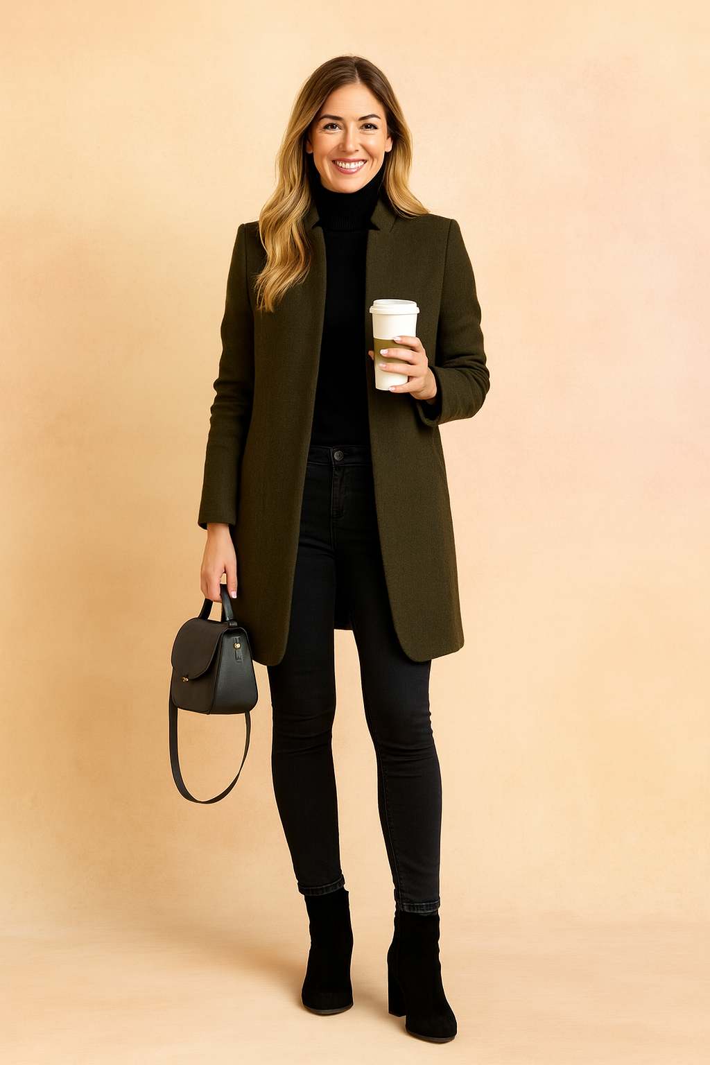 Women's structured tailored jacket, ideal slim fit outerwear for elegant work apparel or stylish fall casual wear.