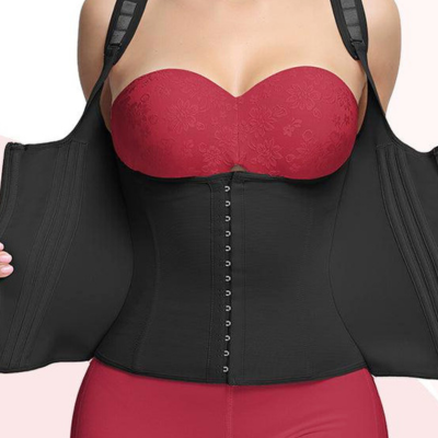 Black seamless body shaper for women, providing breathable comfort and versatile slimming support under any outfit.