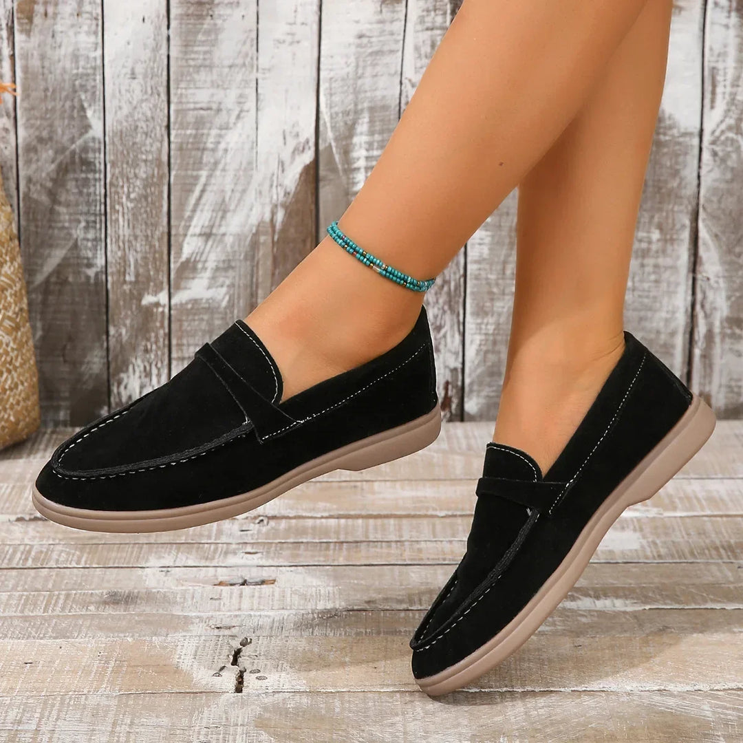 Feminine slip-on loafers, providing ultimate cushioned comfort for the modern woman's office & casual needs.