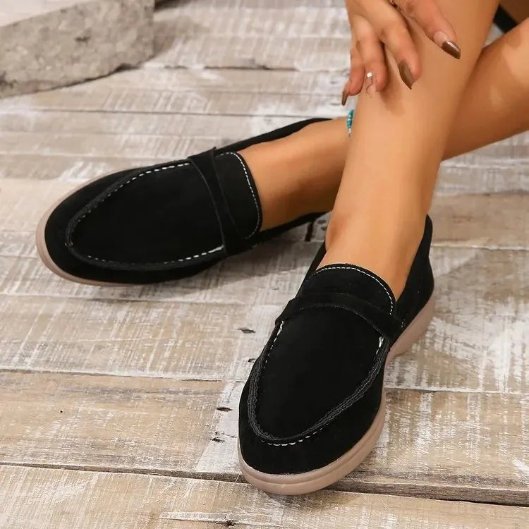 Women's cushioned slip-on shoes, a perfect blend of style and comfort for office wear and casual occasions.