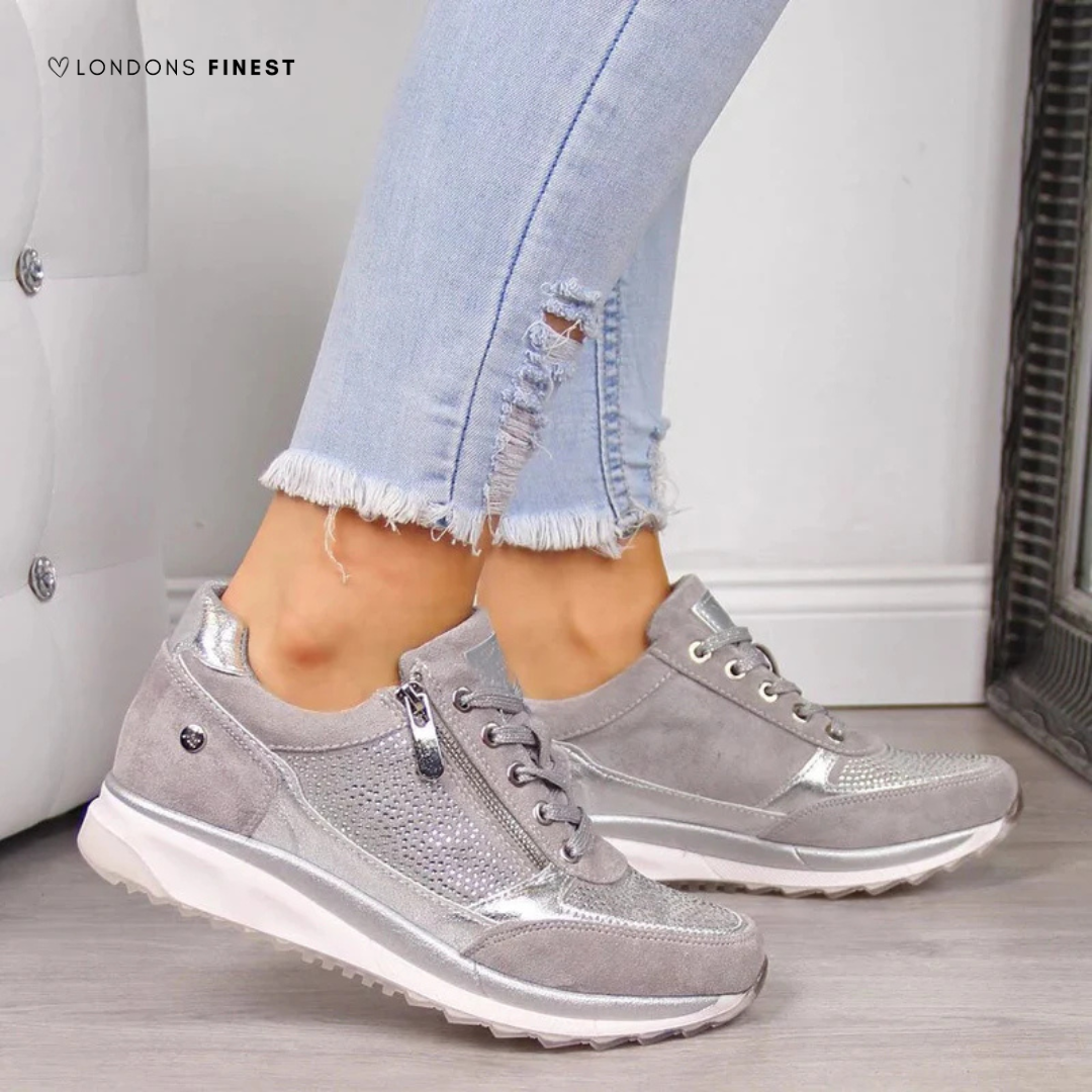 Women's sneakers with arch support, cushioned insole for comfort, and lightweight design. Perfect for walking & everyday wear.