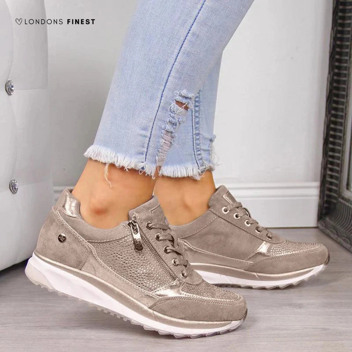 Comfortable women's walking shoes with excellent arch support, cushioning, and a lightweight feel for daily comfort.