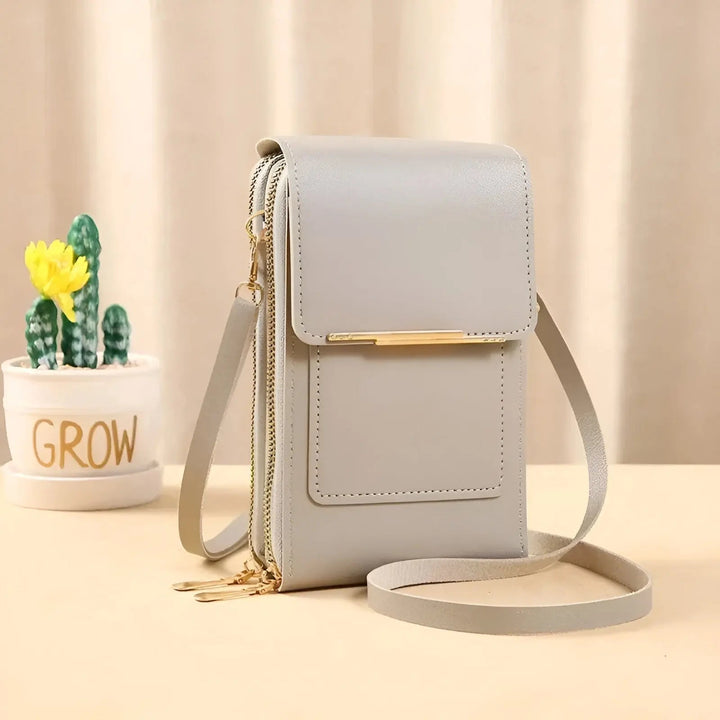 Classic brown soft leather anti-theft women's shoulder bag. Durable & stylish.