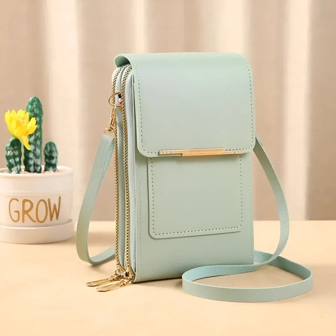 Secure anti-theft women's leather shoulder bag for everyday use and travel.