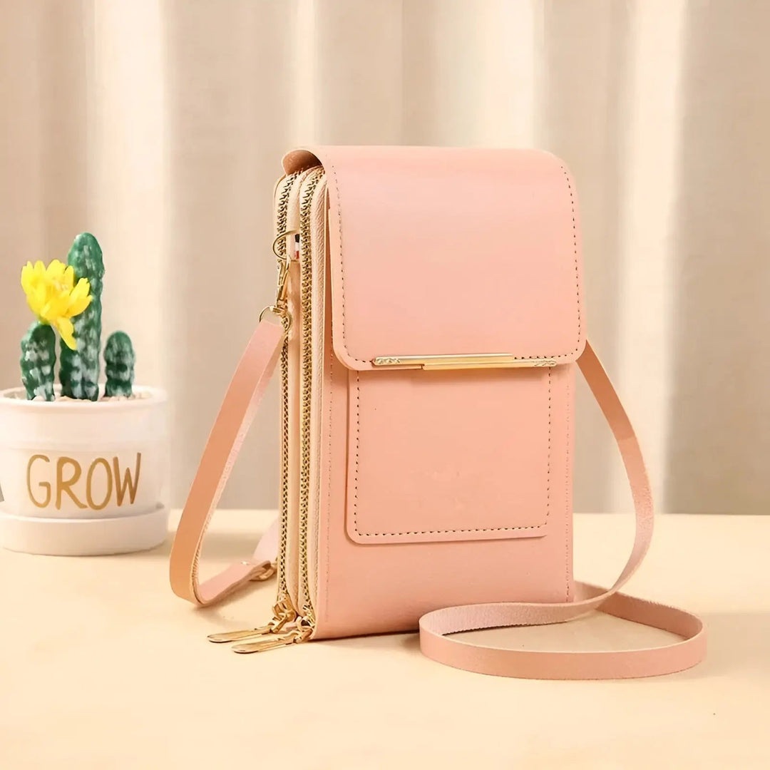 Travel-friendly anti-theft leather shoulder bag for women, secure and versatile.