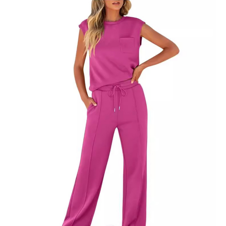 Casual women's lounge wear, soft and relaxed fit, versatile for daily comfort.