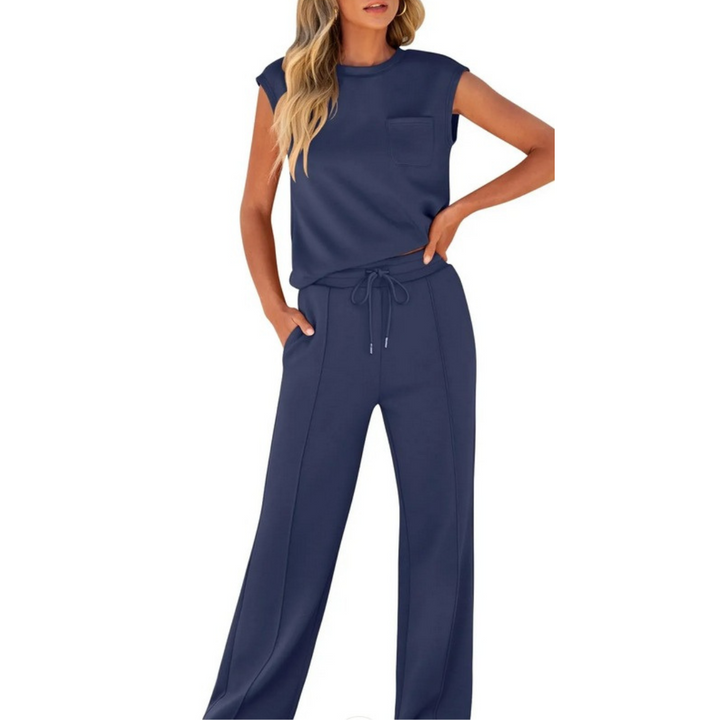 Women's casual summer set, relaxed fit, comfortable and breathable for daily wear.