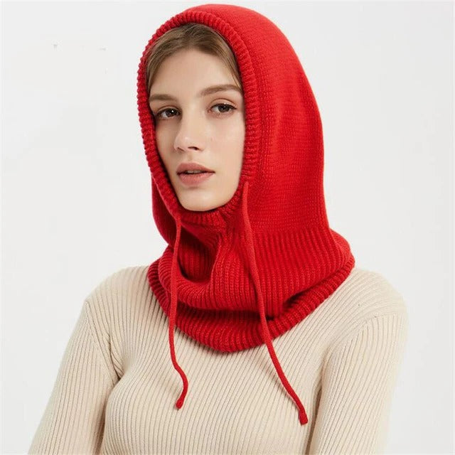 Warm knit wool slouchy beanie for women, an ideal winter hat and fashion accessory for cold weather.