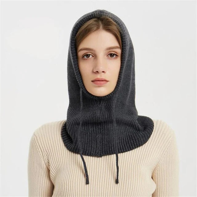 Stylish women's slouchy wool beanie, an essential winter fashion accessory for travel and cold days.