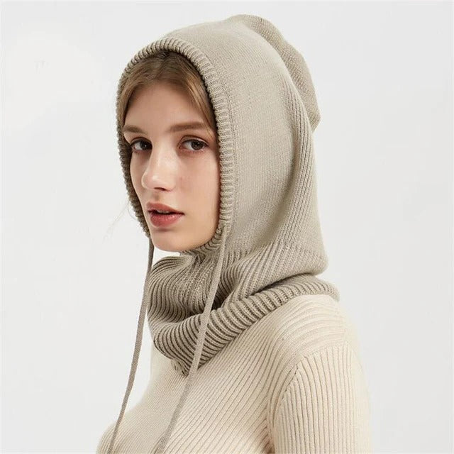Adjustable women's soft wool slouchy beanie hat, great for winter warmth and comfortable everyday wear.