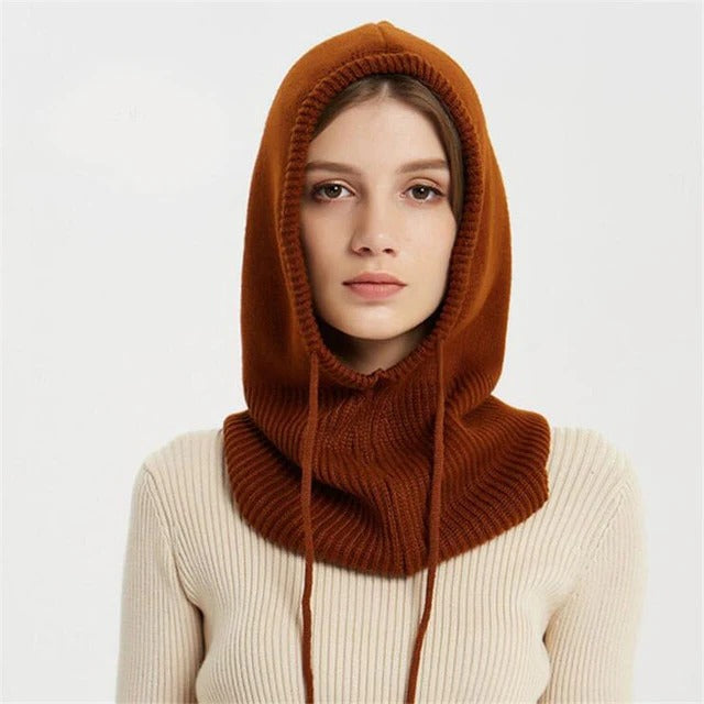 Comfortable women's knit wool beanie, a stylish slouchy winter hat perfect for warmth and cold weather.