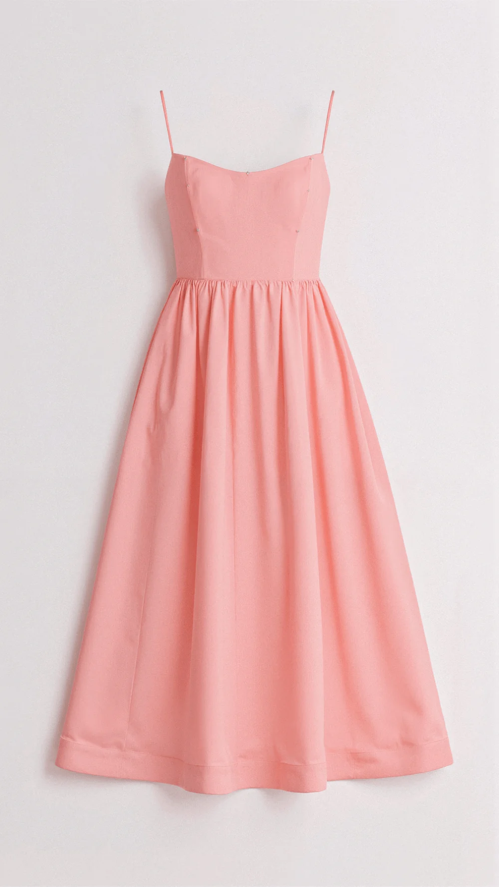 Perfect women's day dress: spaghetti strap, scoop neck, and fit & flare midi style for effortless elegance.