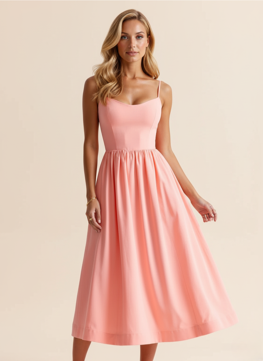 Shop women's spaghetti strap fit & flare midi dress. Scoop neck and mid-length for sophisticated style.