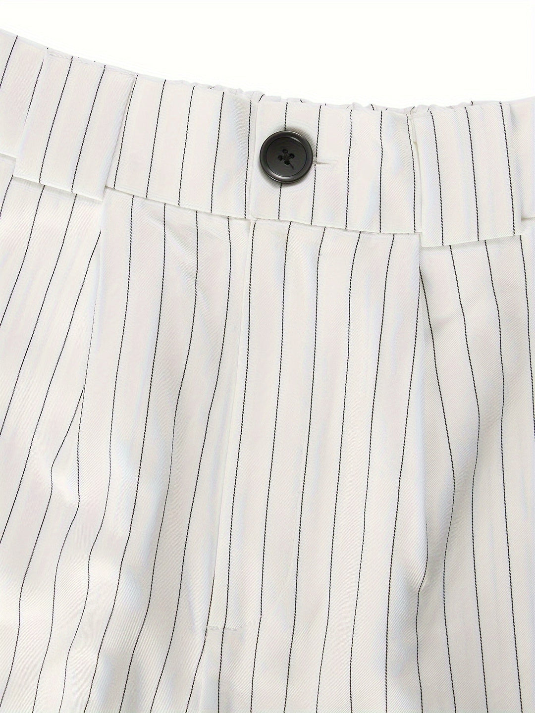 Fashion-forward women's striped blazer & shorts. This modern two-piece summer outfit is ideal for warm weather style.