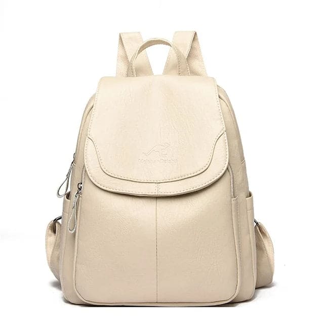 Women's structured flap backpack for daily essentials. Elegant & versatile everyday carry bag with secure closure.