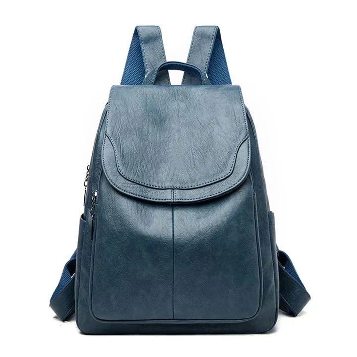 Premium women's structured flap backpack. An elegant daily bag with a secure flap, perfect for essential items.