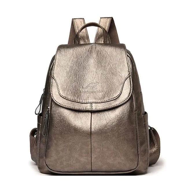 Fashion women's structured flap backpack. Chic everyday carry bag, ideal for daily essentials & versatile use.