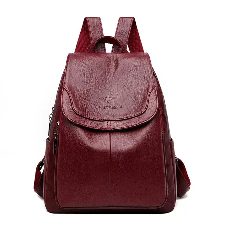 Modern women's structured flap backpack. A versatile fashion bag for daily essentials, travel & elegant style.