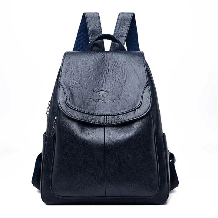 Durable women's structured flap backpack. Secure everyday carry bag with adjustable straps for all your essentials.