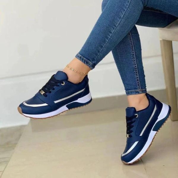 Women's stylish chunky sole athletic shoes, comfortable and trendy lace-up sneakers for walking or casual wear.