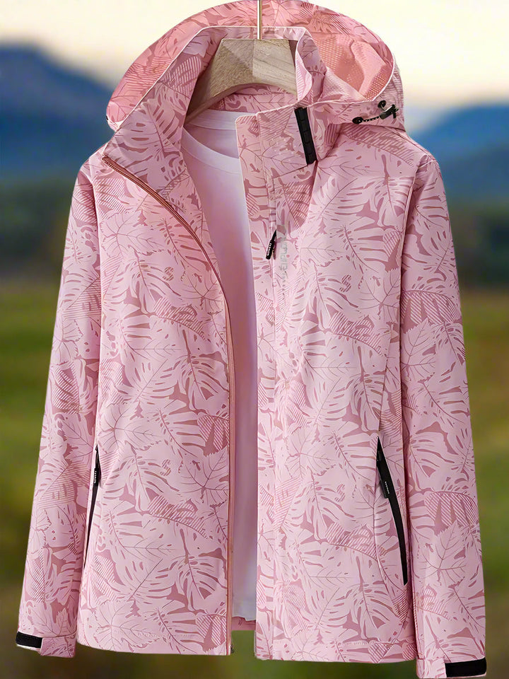 Active women's lightweight waterproof summer jacket, breathable outerwear for hiking & outdoor activities in style.