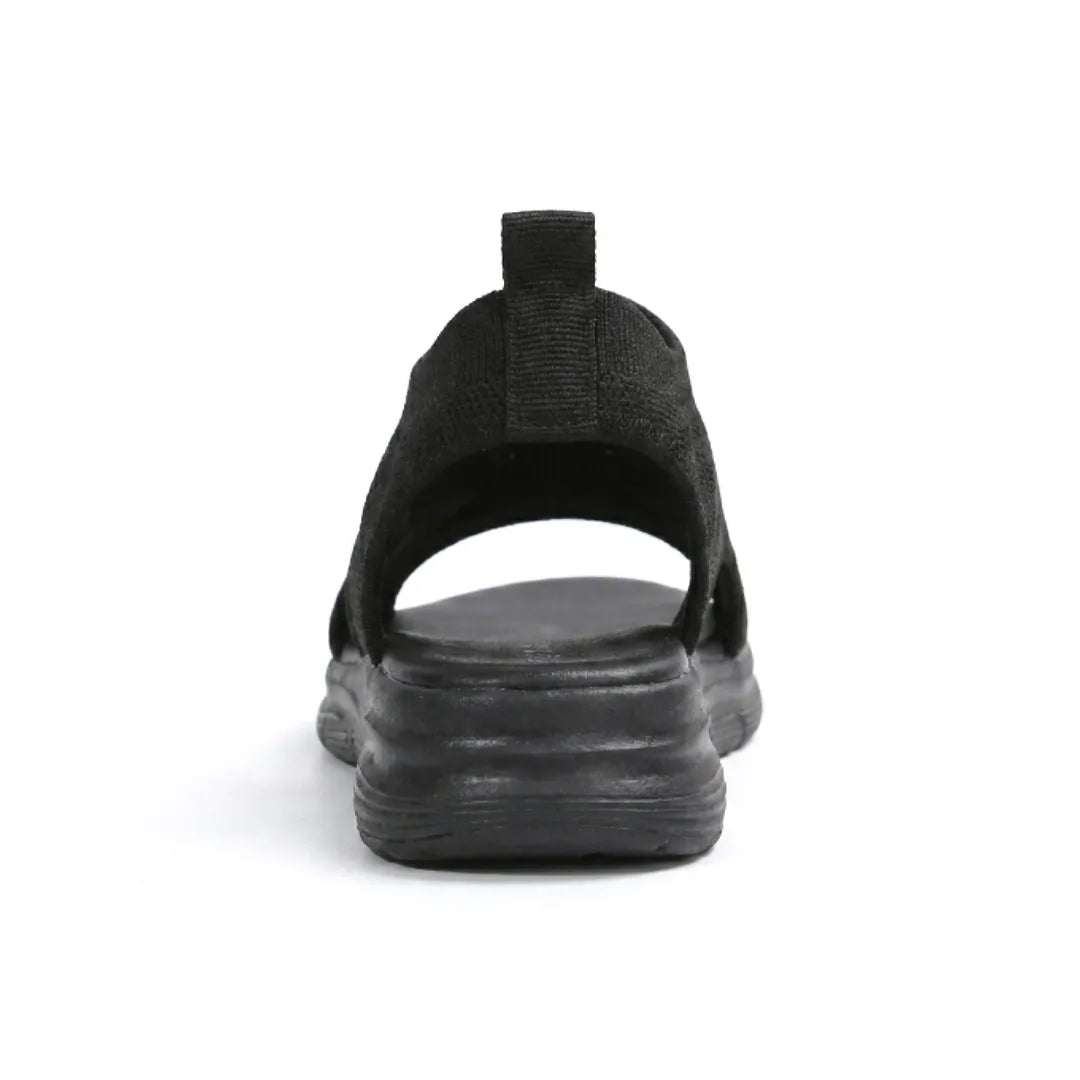 Women's comfort footwear: supportive walking sandals with a stable wedge design.