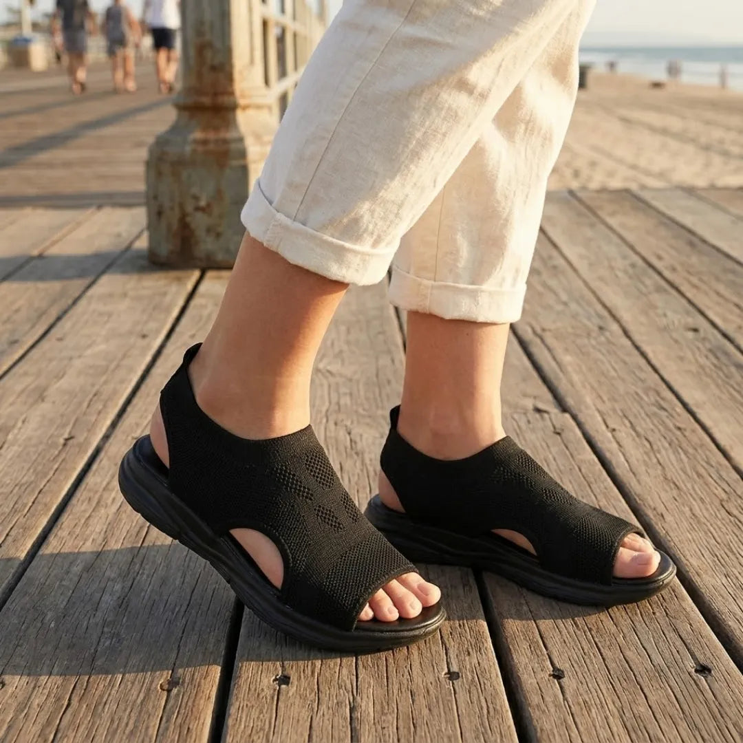 Women's supportive orthopedic footwear, great for long walks with arch support.
