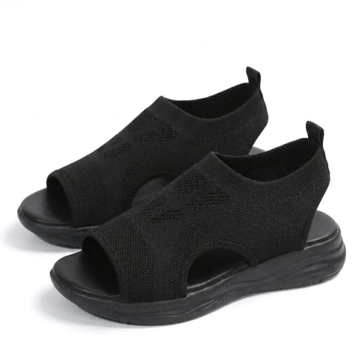 Casual women's walking sandals with advanced arch support technology and open toe.
