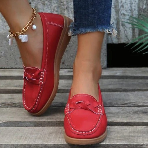 Stylish women's walking loafers with wide toe box, arch support, and non-slip grip.