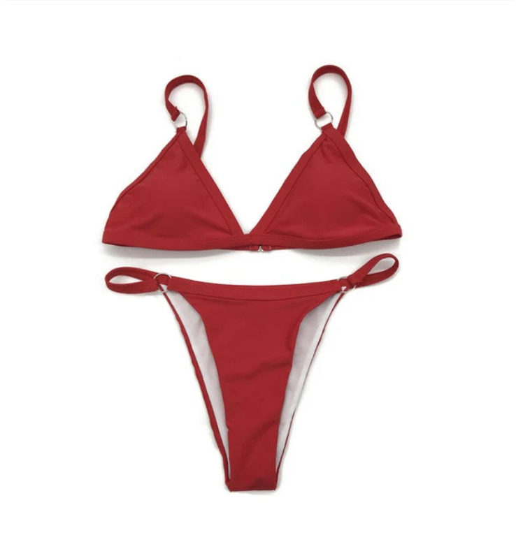 Alani women's sustainable bikini, adjustable straps & stretch fabric, perfect two-piece swimwear.