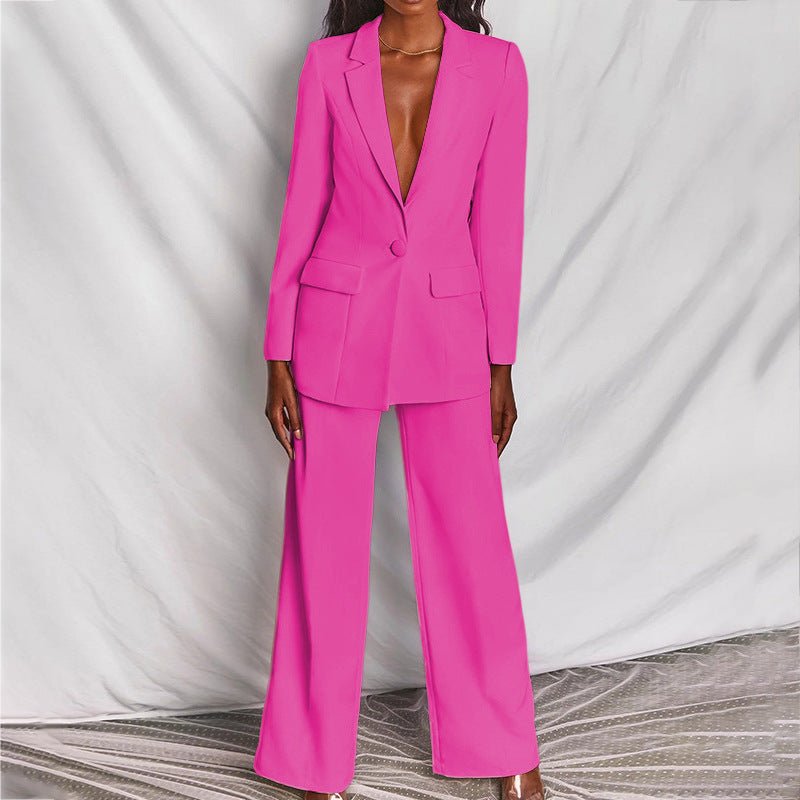 Women's formal two-piece set in a classic hue. Business & elegant style.
