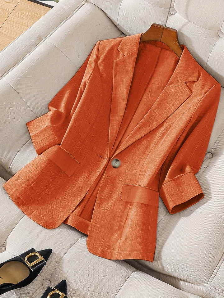 Tailored women's cropped blazer, perfect for smart casual & professional workwear.