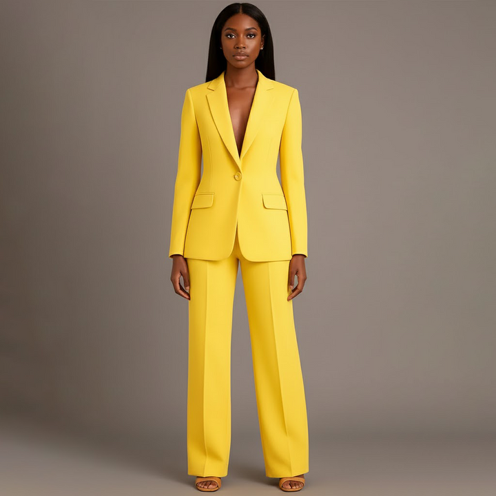 Sophisticated women's tailored suit set, offering a modern take on professional wear.