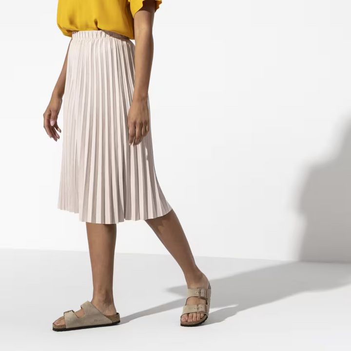 Stylish taupe women's casual sandals, versatile summer footwear with an ergonomic anatomical footbed.
