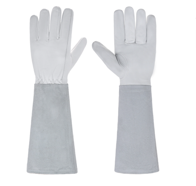 Long rose gardening gloves for women, thorn-proof design, essential for planting tasks.