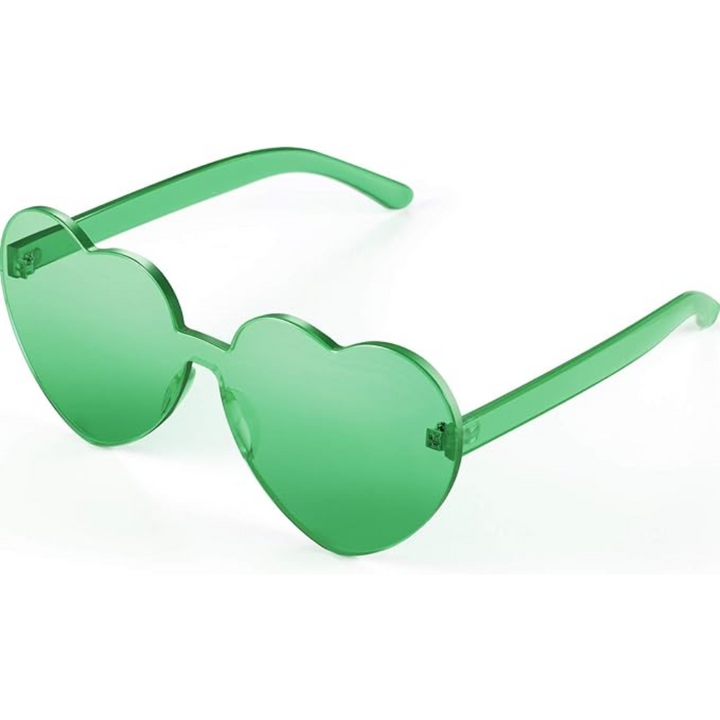 Clear heart-shaped rimless sunglasses for women. Modern & fashionable accessory.
