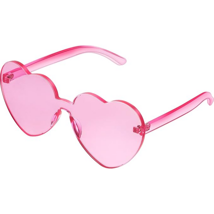 Chic women's rimless heart-shaped transparent sunglasses. Essential fashion accessory.