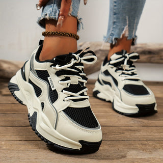Women's trendy platform sneakers with a thick sole for elevated style & comfort.