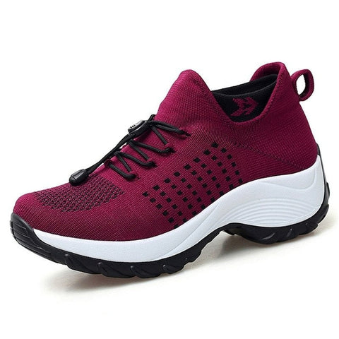 Comfortable women's stretch slip-on shoes with shock-absorbing cushion for all-day wear.