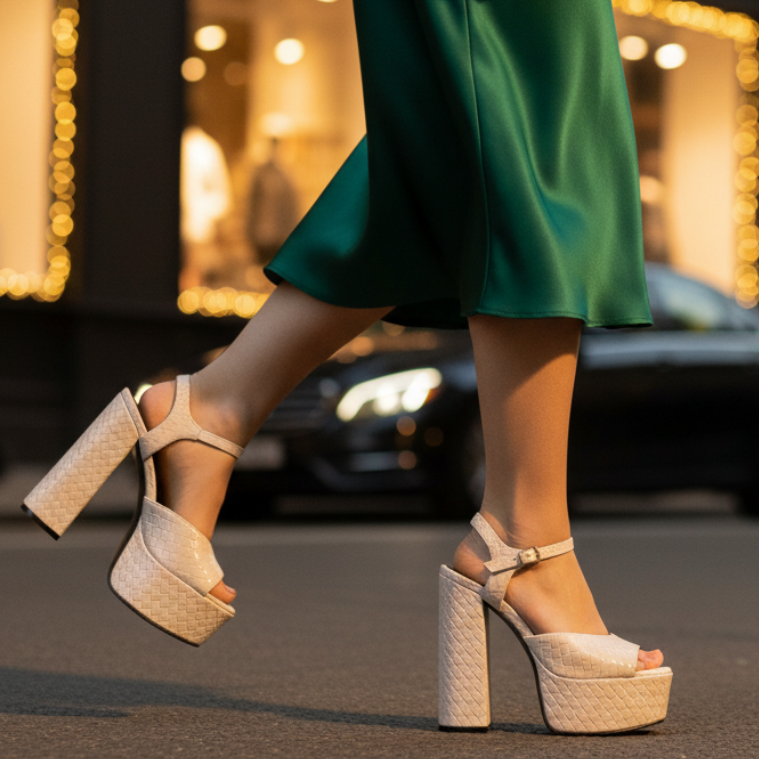 Fashion women's ultra high platform sandals, ideal for summer outfits & dressy occasions.