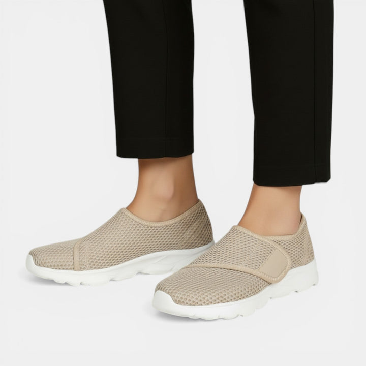 Comfortable slip-on women's sneakers, ultra lightweight with orthopedic foot support for active lifestyles.