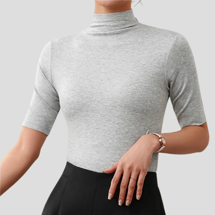 Basic yet elegant women's ultra-thin seamless turtleneck, long sleeve for versatile daily and layered styles.