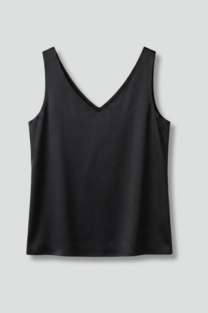 Women's V-neck tank with a straight cut, perfect for effortless style.
