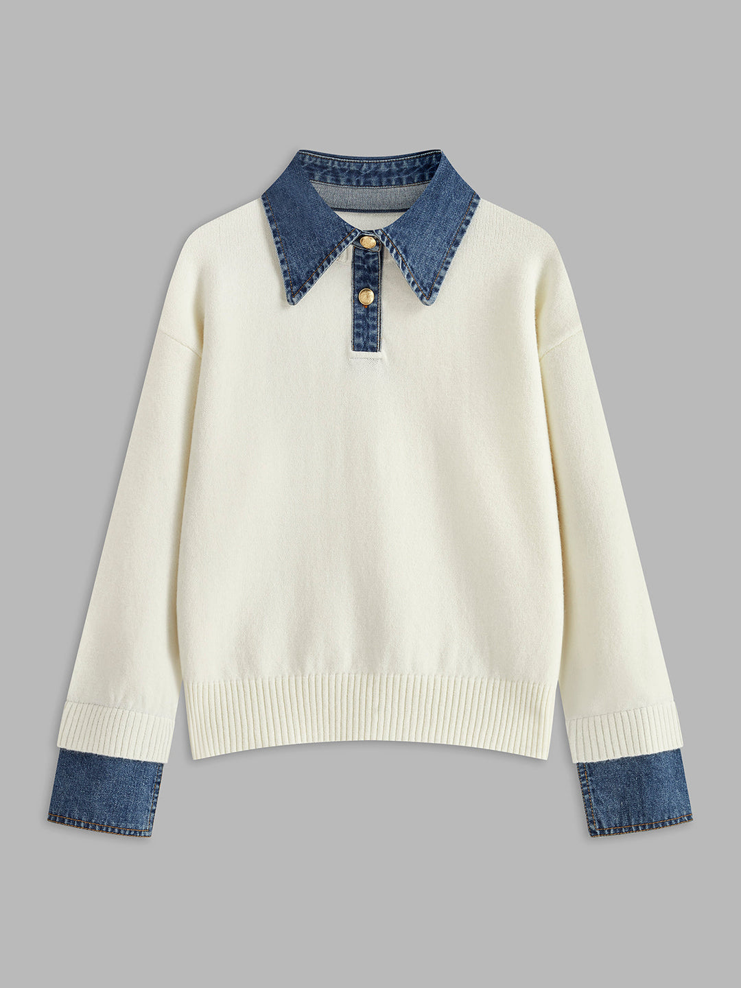 Contemporary women's 2-in-1 lapel sweater, offering a versatile, elegant, and chic look for any occasion.
