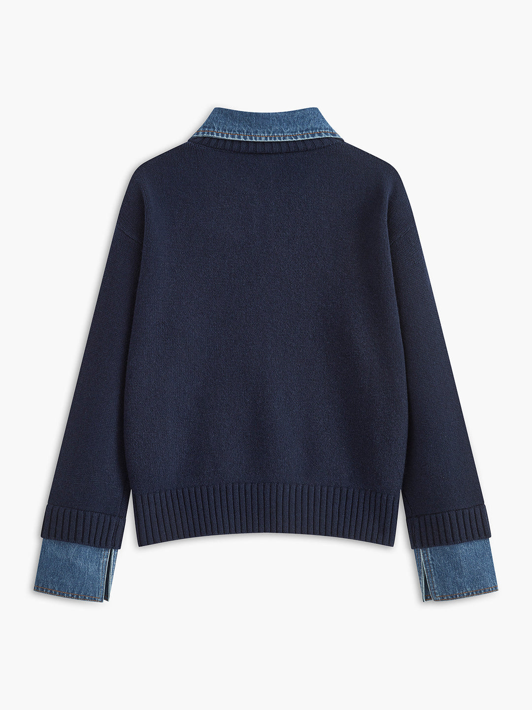 Elegant women's lapel sweater featuring button details, a stylish 2-in-1 top for office wear & leisure.