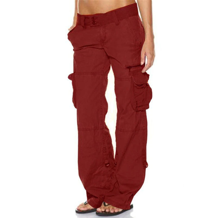 Women's versatile cargo pants, stylish with multiple utility pockets, perfect for casual everyday wear & street style.