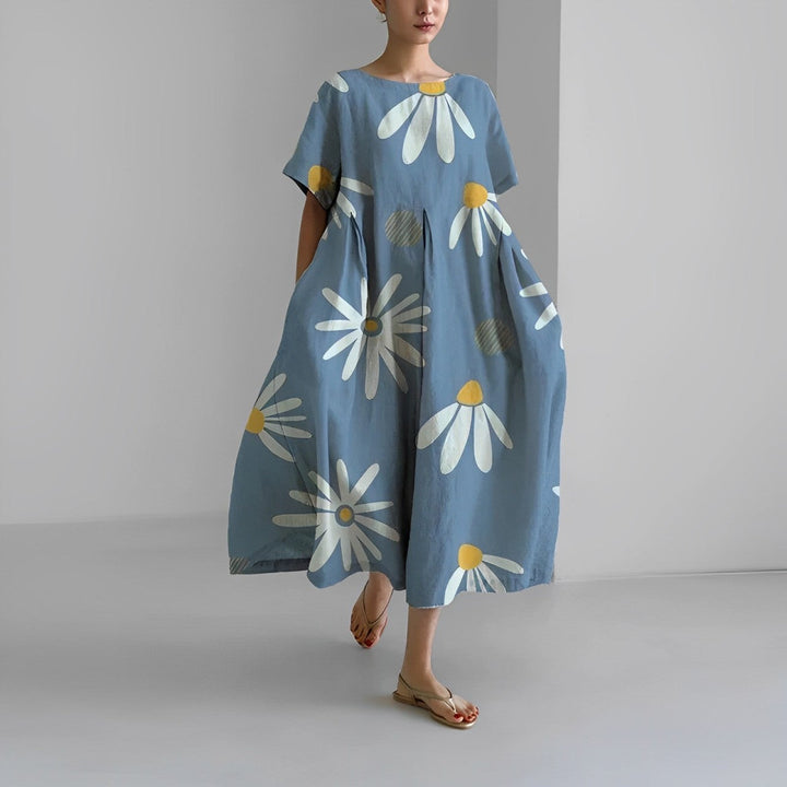 Bright & vibrant floral print maxi dress for women, a comfortable and flowy summer fashion statement.