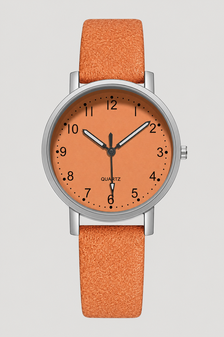 Retro-inspired women's vintage watch with a durable leather strap, classic analog face, ideal for timeless style.