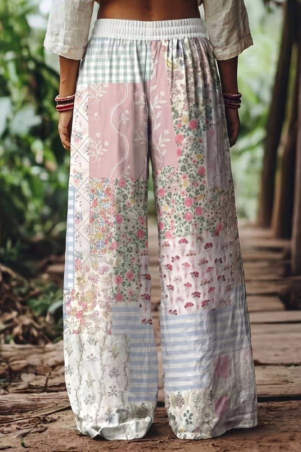 Printed floral women's cropped pants, a stylish choice for summer fashion.
